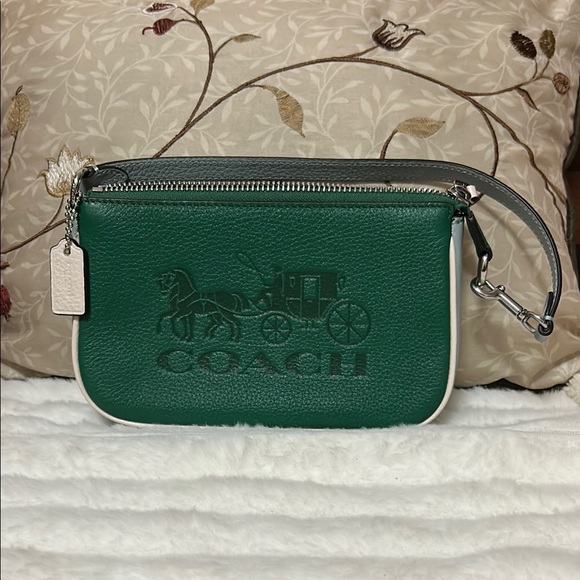 Coach Handbags - Coach Nolita 19 Pebble Mulit Green Leather Purse/Wristlet